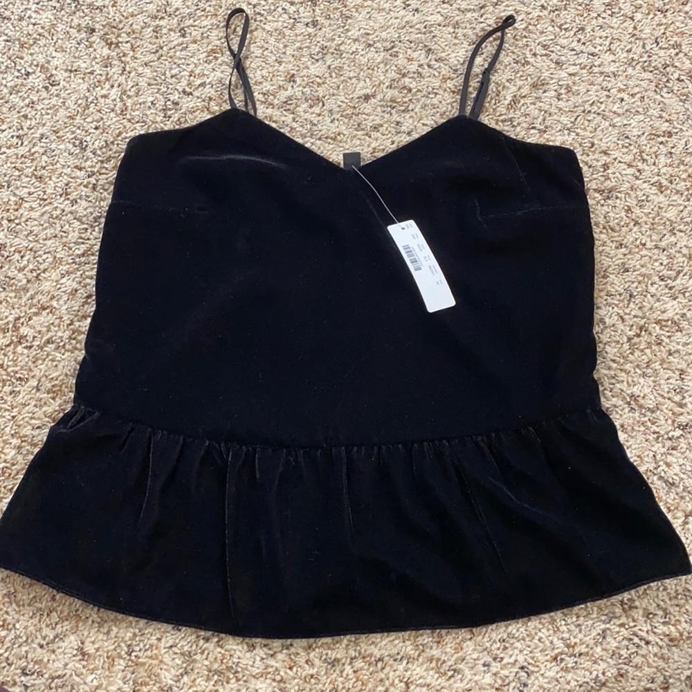 NWT J. Crew velvet peplum tank